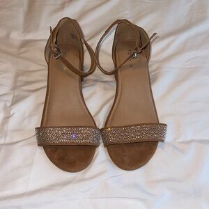 Embellished block heel